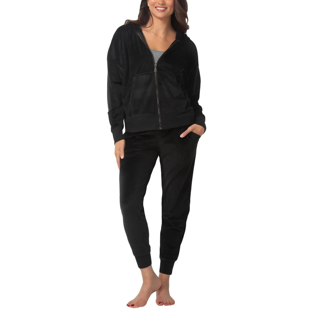 Felina Ladies' 2-piece Velour Set | (Color: Black)